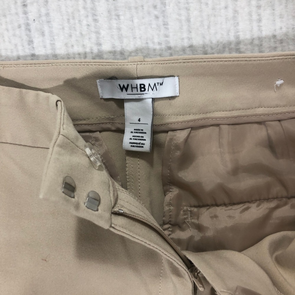 White House Black Market Tan Khaki Slim Ankle Pants Womens 4 Slit Hem WHBM‎ - Picture 8 of 8